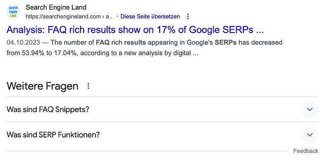 beispiel-faq-result Screenshot - FAQ Result