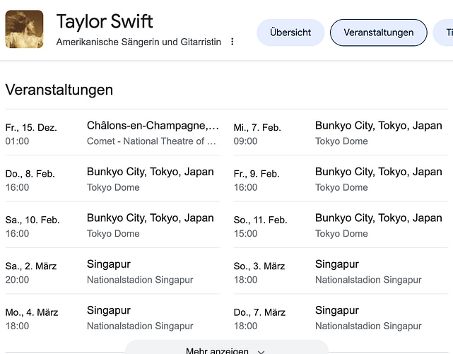 tourdates-results Tourdaten Results
