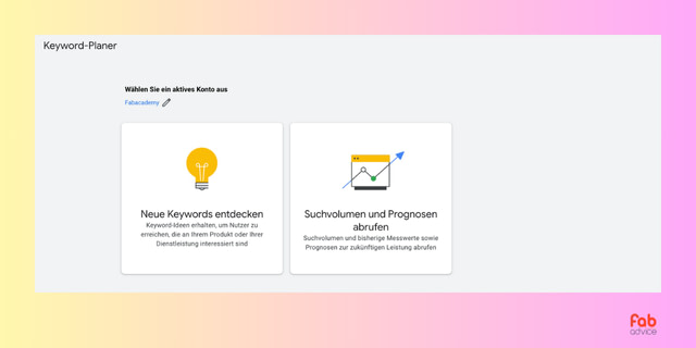 Screenshot Google Ads Keyword Planner
